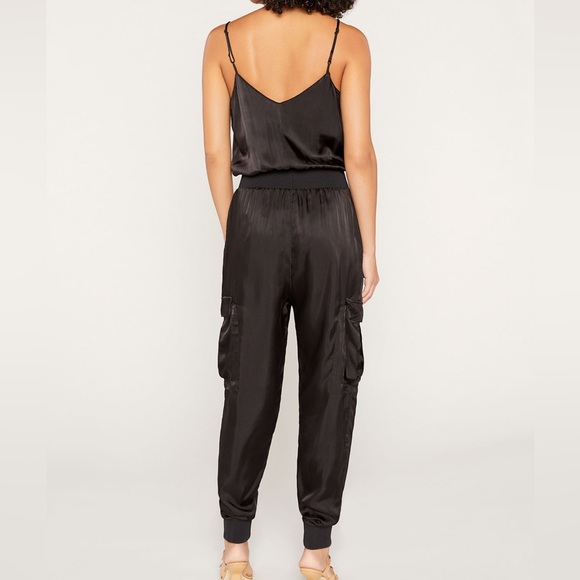 Cinq à Sept Black Cupro Cami Jumpsuit | Minimalist Scandi Chic - Picture 2 of 11
